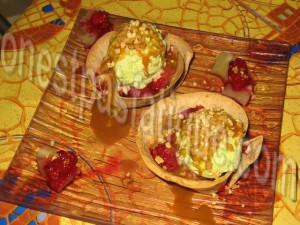 mini-tortillas sucrées ananas framboises